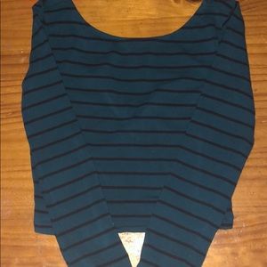 Forever 21 Dark Blue striped Crop Top